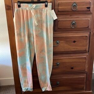 Hey Samy NWT Women’s Mint Green And Orange Sherbet Joggers Size Large